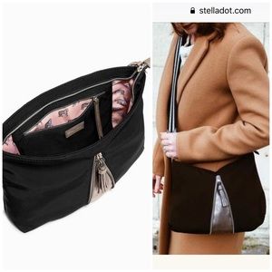 EUC Stella & Dot Work Hard Play Hard black bag